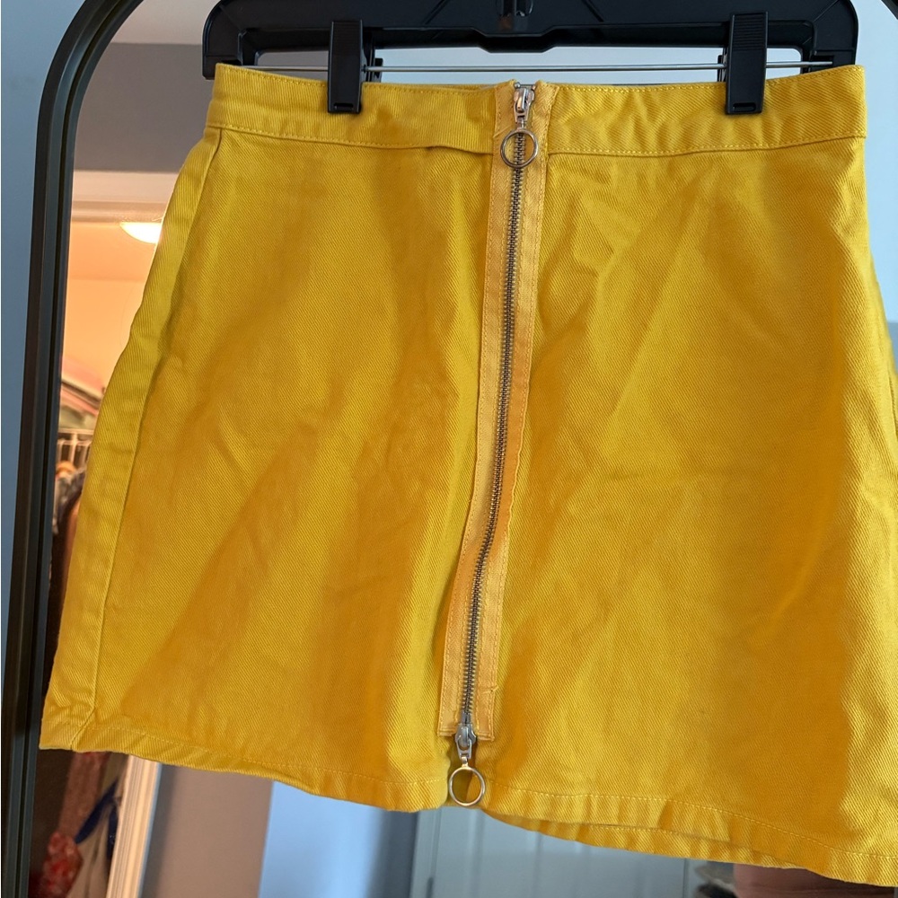 BDG Mustard Zip-Front Skirt
